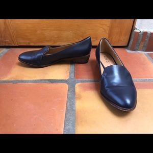 Navy Leather Loafer